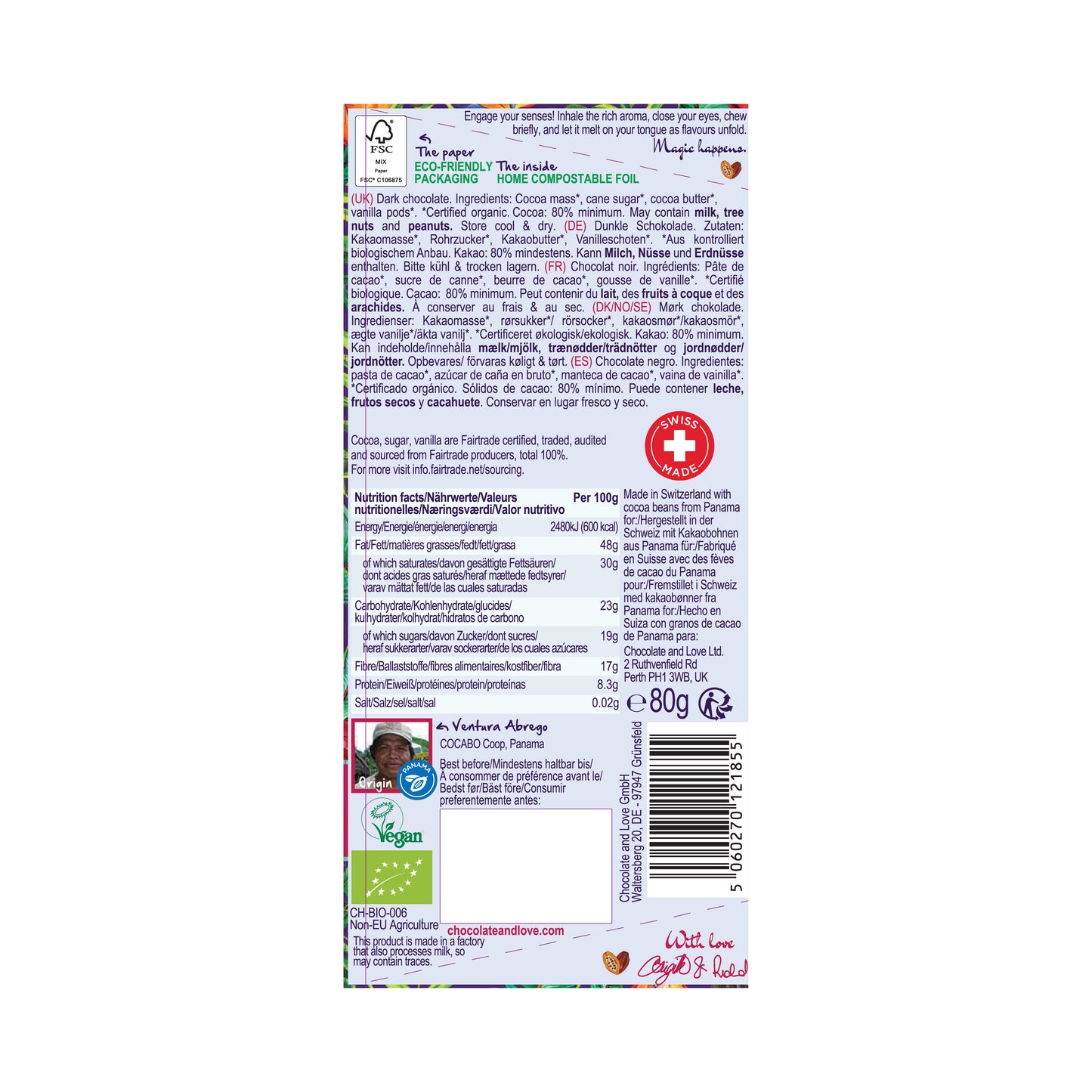 PANAMA 80% - DARK CHOCOLATE SINGLE ORIGIN PANAMA