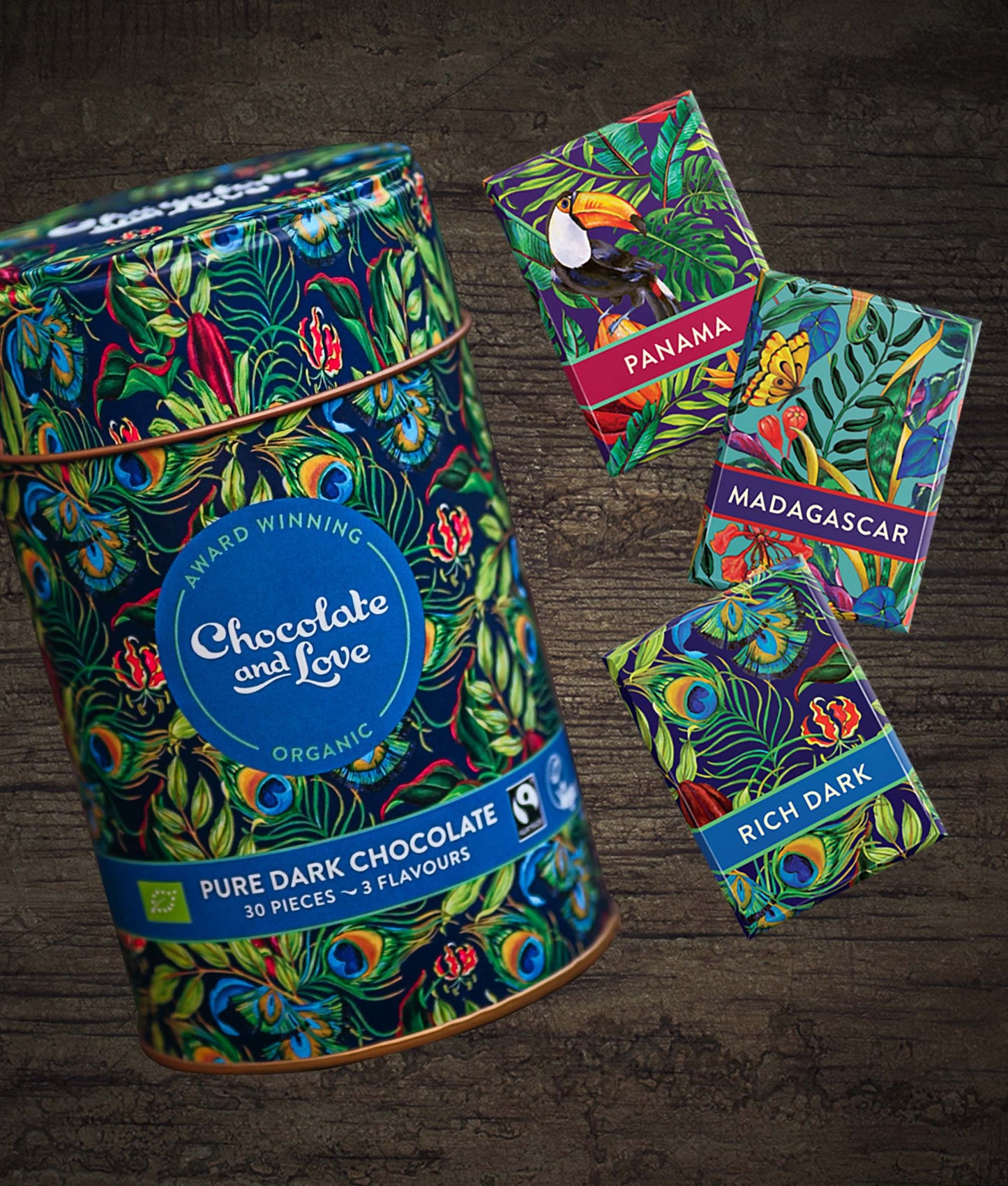 RICH DARK TIN - VEGAN PURE DARK CHOCOLATE ASSORTMENT OF 30 x 5.5g NAPOLITAINS