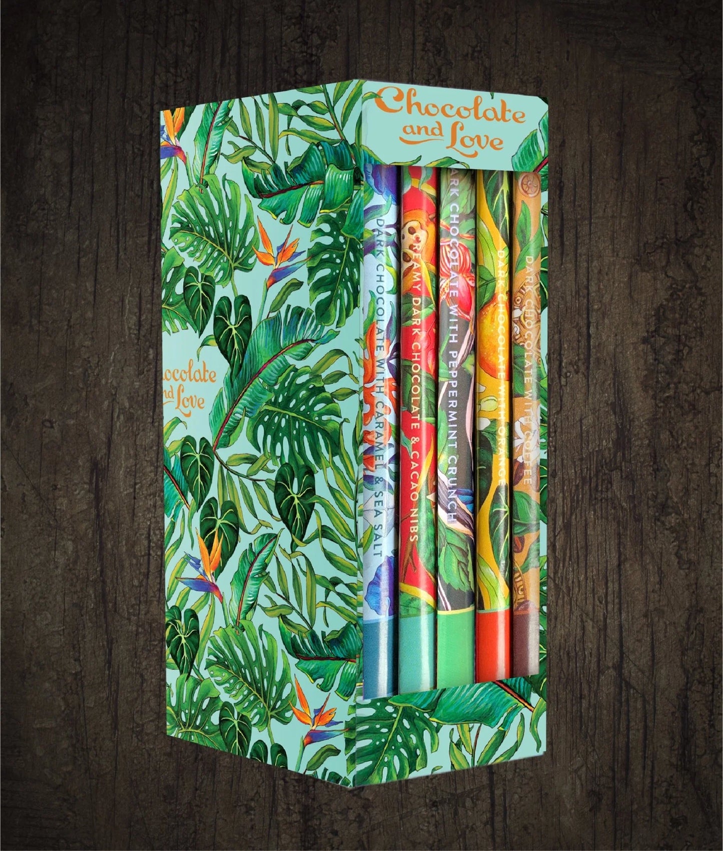 LIBRARY BOX (5 BARS) DARK AND MILK CHOCOLATE