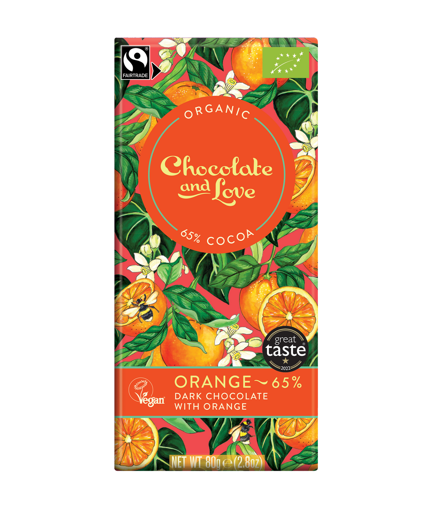 ORANGE 65% - DARK CHOCOLATE BAR WITH ORANGE EXTRACT