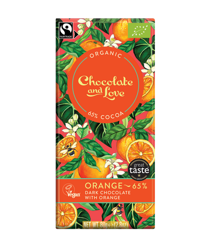 ORANGE 65% - DARK CHOCOLATE BAR WITH ORANGE EXTRACT
