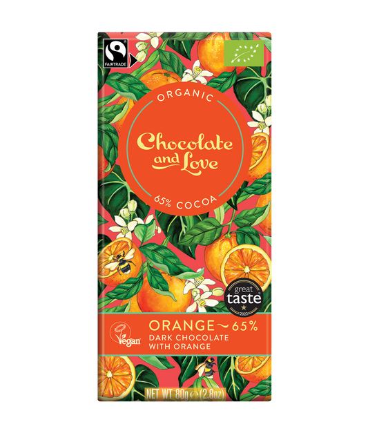 ORANGE 65% - DARK CHOCOLATE BAR WITH ORANGE EXTRACT