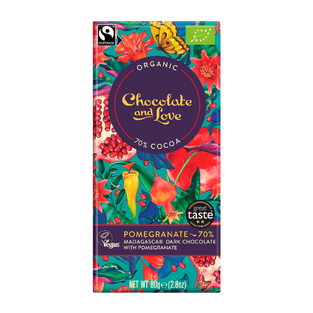 POMEGRANATE 70% - DARK CHOCOLATE WITH POMEGRANATE
